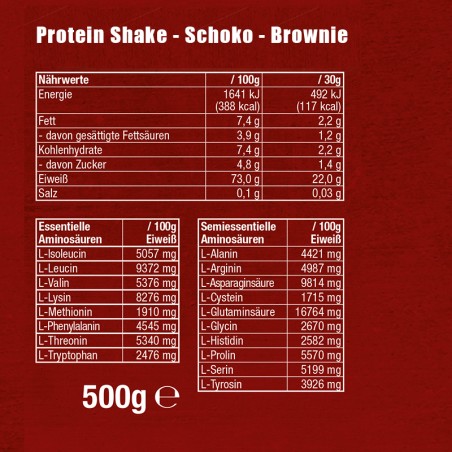 100% Whey Protein Shake Schoko-Brownie