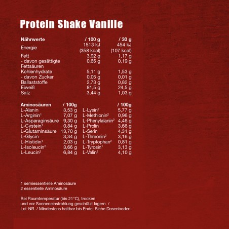 100% Whey Pure Vegan Protein Shake Vanille 750g