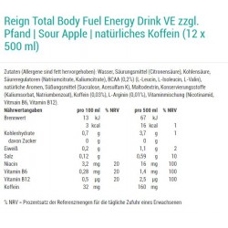 Reign Total Body Fuel Energy Drink Amino Sour Apple 500ml