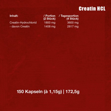 Creatin HCL Vegan Creatin Pur Monohydrat Pulver & gratis Shaker