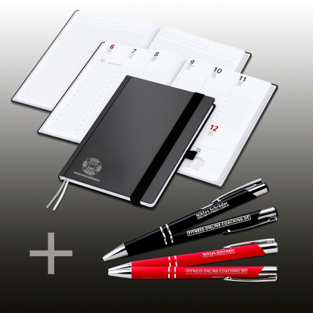 Angebot Paket Business Notizbuch Monatskalender Kugelschreiber Junior Schröder