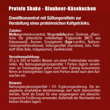 Iso Whey Protein Shake Blaubeer-Käsekuchen Laktosefrei